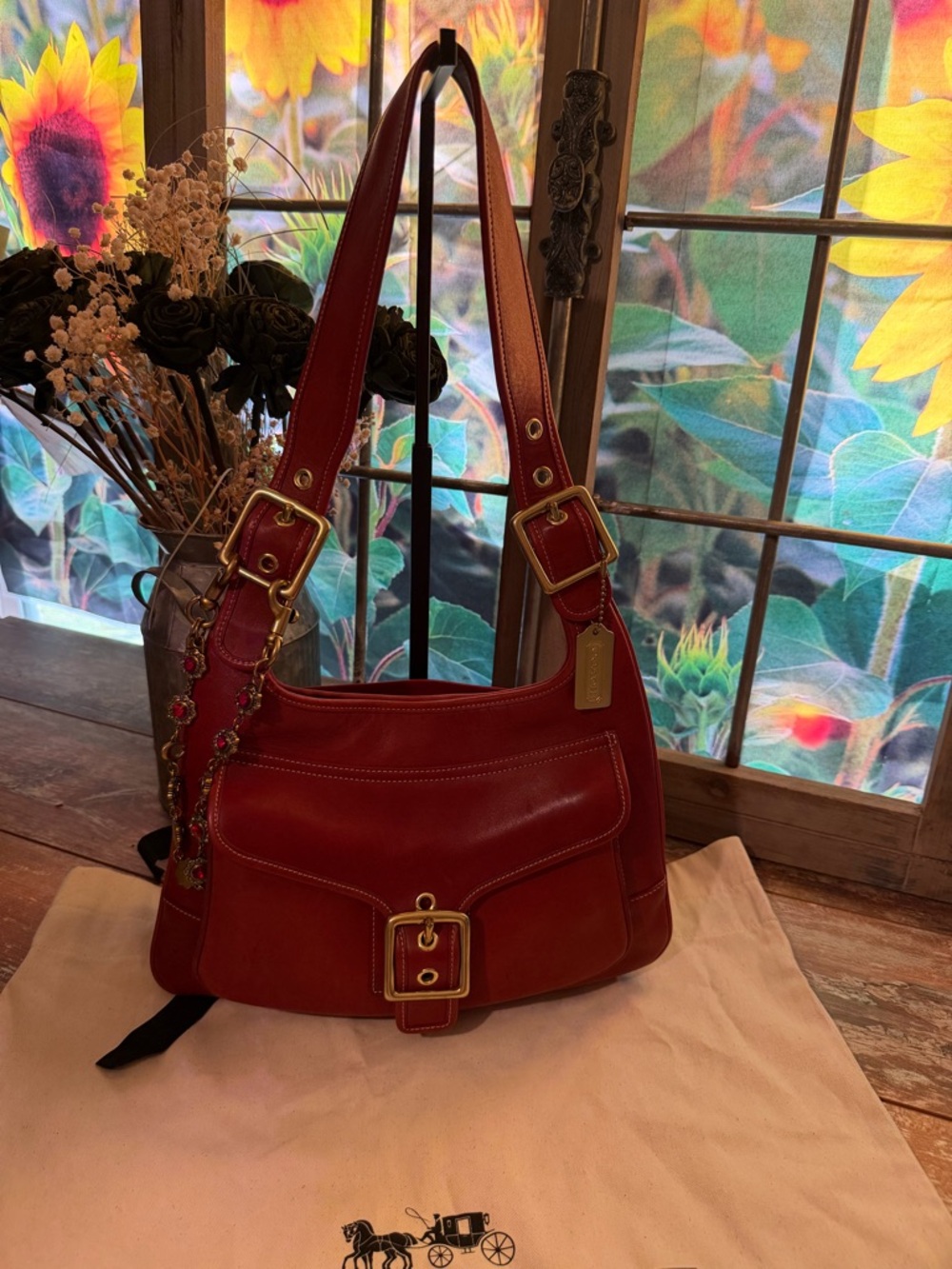 Coach Vintage Legacy Buckle Saddle Shoulder Bag